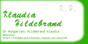 klaudia hildebrand business card